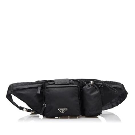 prada belt bag tessuto montagna black|PRADA Tessuto Nylon Montagna Belt Bag Black .